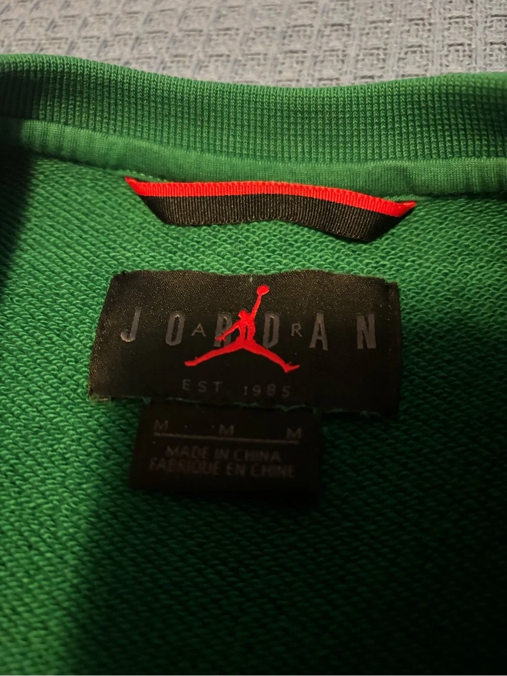 Jordan Kids Green Pullover Sweatshirt with Accent Sleeves